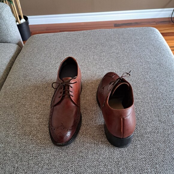 Vintage Cognac Brown Women's Real Leather Loafer Brogues -7.5 - EUC - Picture 3 of 5